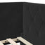 Hjørnesengramme Sort 80 x 200 cm Fløjl