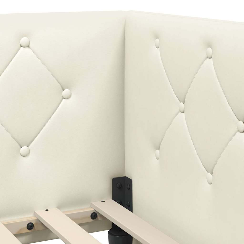 Hjørnesengramme Creme 80 x 200 cm Fløjl
