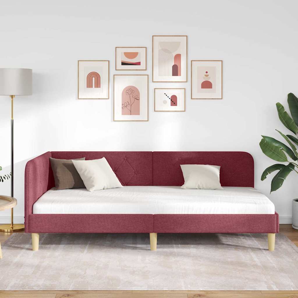 Hjørnesengramme Vinrød 90 x 200 cm Stof