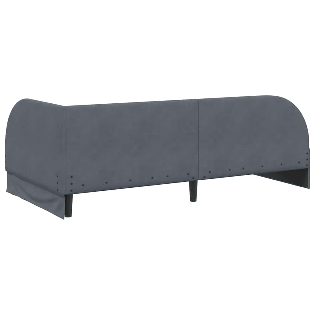 Hjørnesengramme med hovedgærde Mørkegrå 80 cm x 200 cm Fløjl