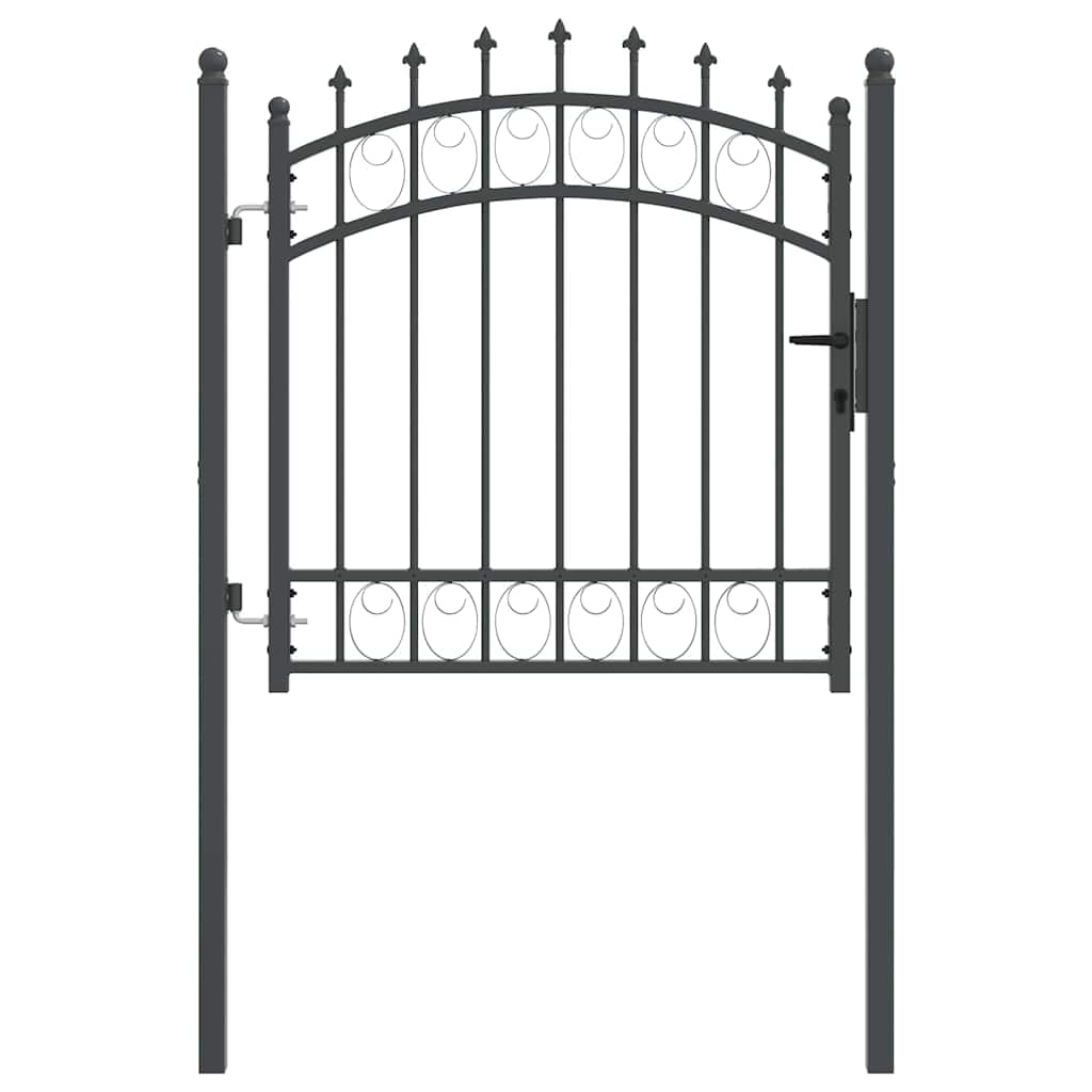 Hegnsportal med pigge EMMEN 100 x 100 cm Pulverlakeret Stål Grå
