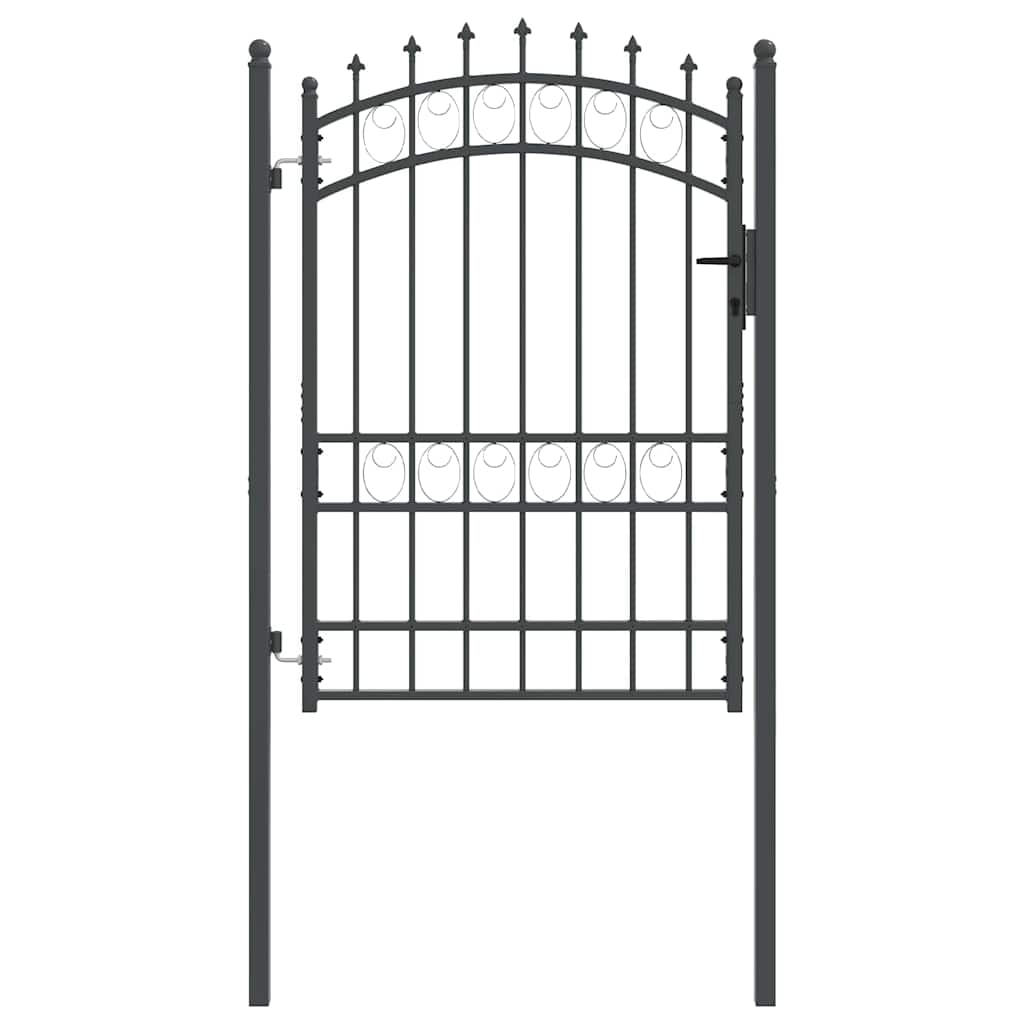 Hegnsportal med pigge EMMEN 170 x 100 cm Pulverlakeret Stål Grå