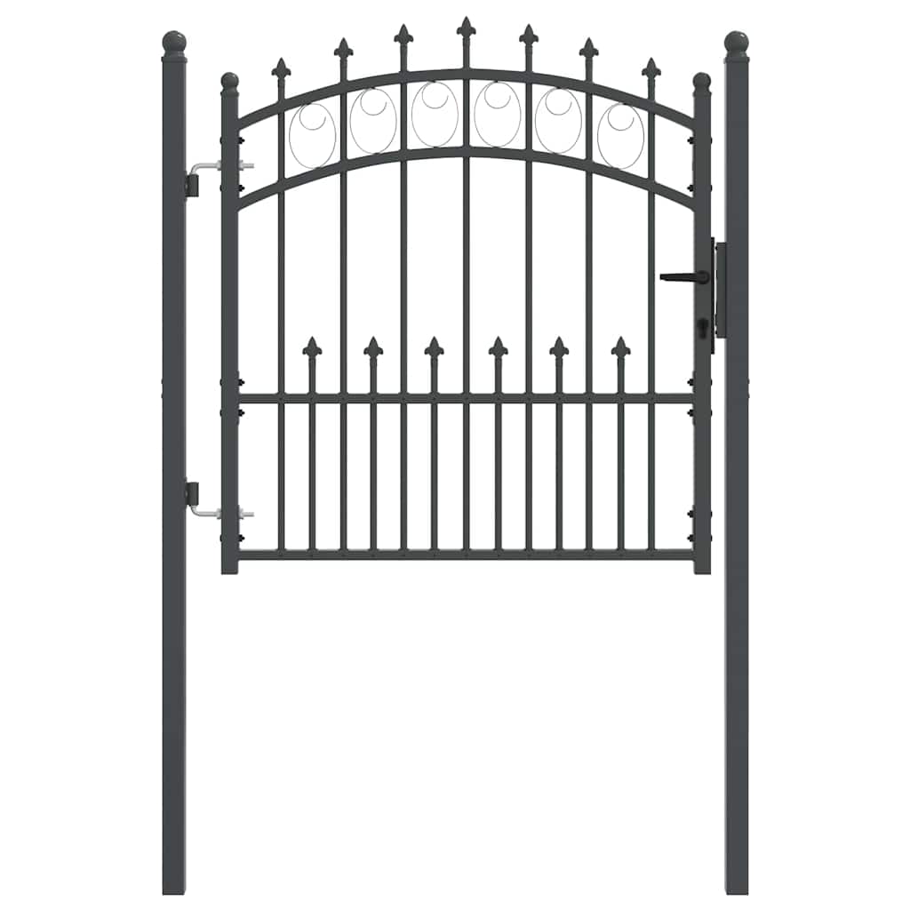 Hegnsportal med pigge EMMEN 100 x 100 cm Pulverlakeret Stål Grå