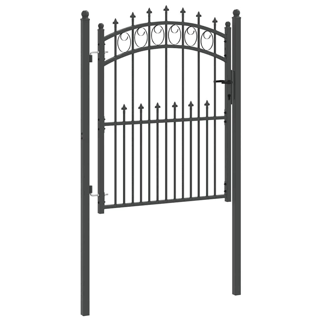 Hegnsportal med pigge EMMEN 150 x 100 cm Pulverlakeret Stål Grå