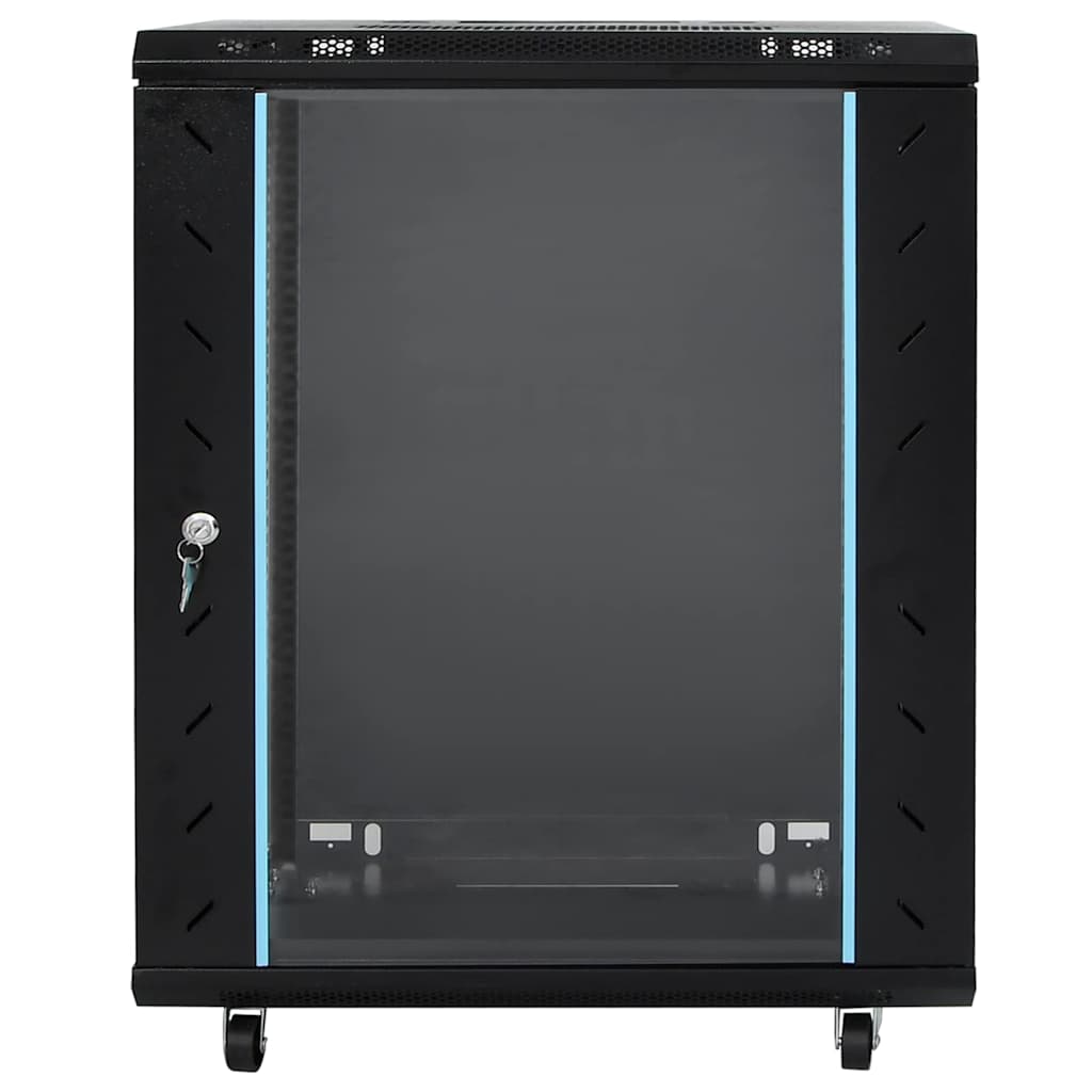 Netværksskab med opbevaring Sort 60 x 60 x 80 cm Stål