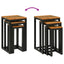 Nesting Bord 3 stk. Brun Massiv Teaktræ
