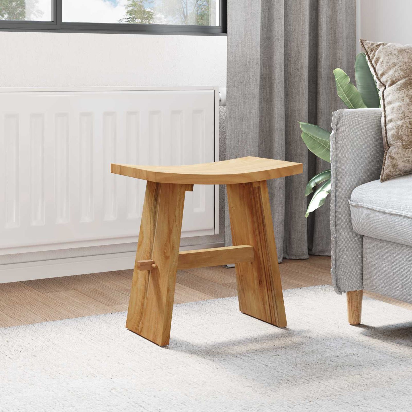 Badeværelsesskammel Brun 50 x 29,5 x 50,5 cm Massiv Teaktræ