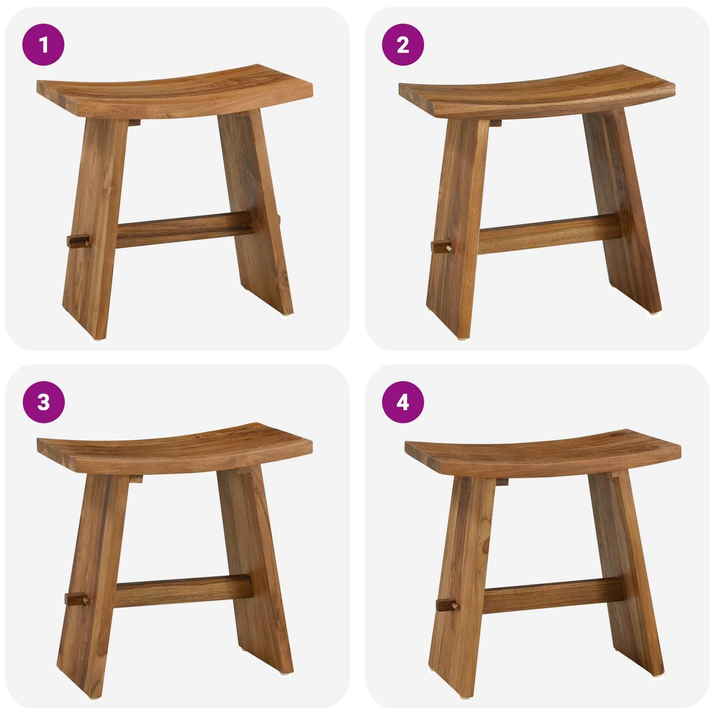 Badeværelsesskammel Brun 50 x 29,5 x 50,5 cm Massiv Teaktræ