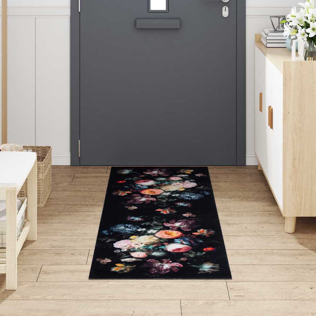 Køkken tæppe Sort 180 x 60 cm Fløjl