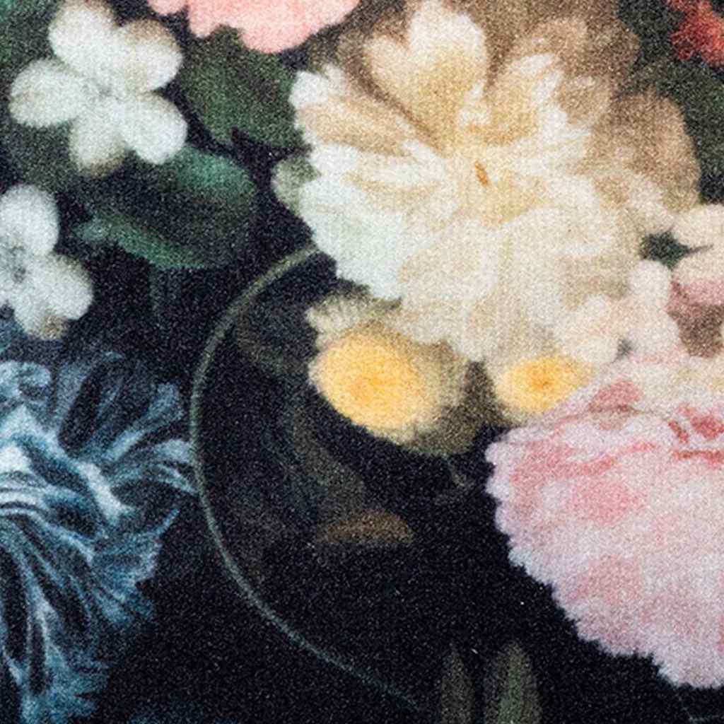 Køkken tæppe Sort 150 x 45 cm Fløjl