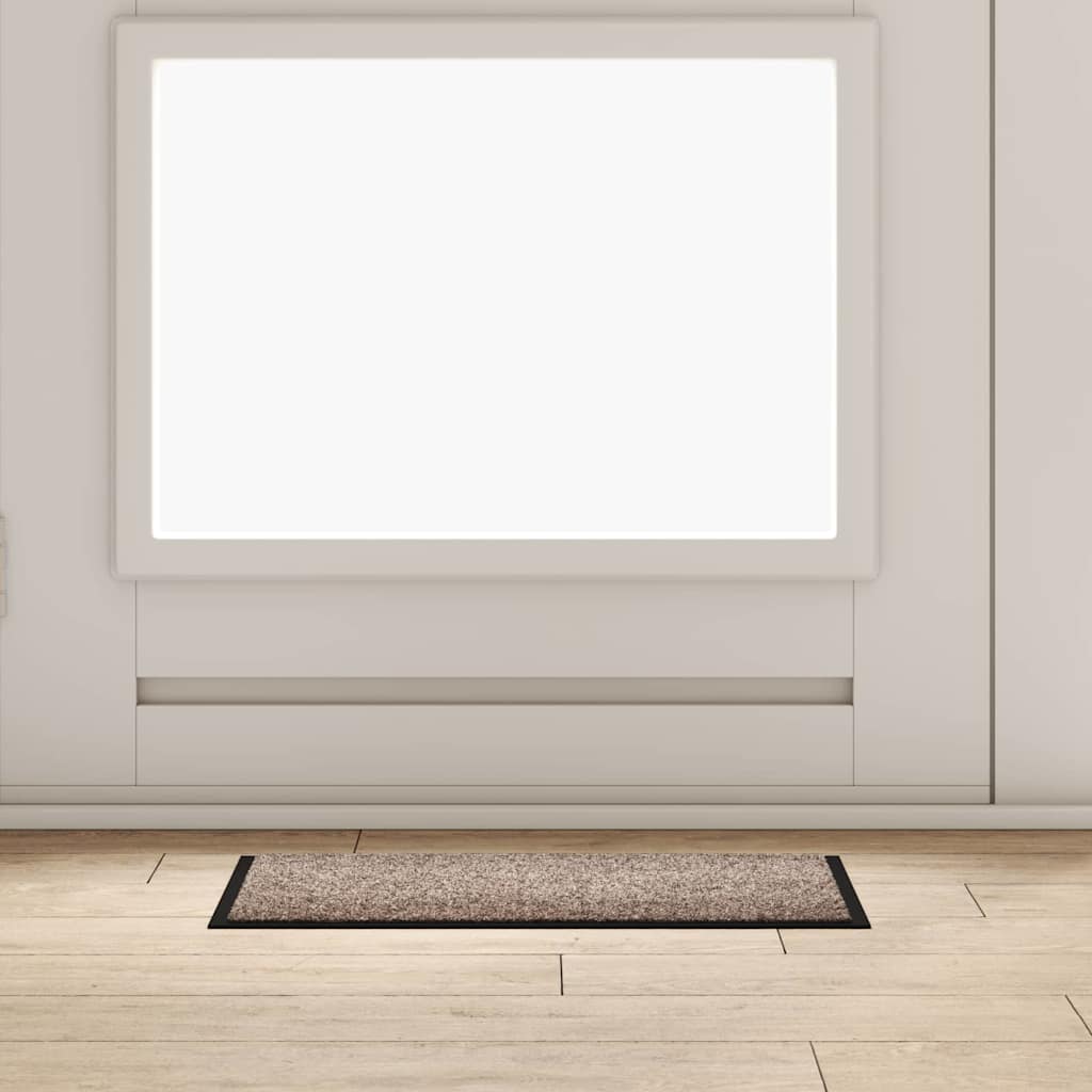 Dørmåtte Beige 60 x 40 x 1.2 cm Teddy Stof billede