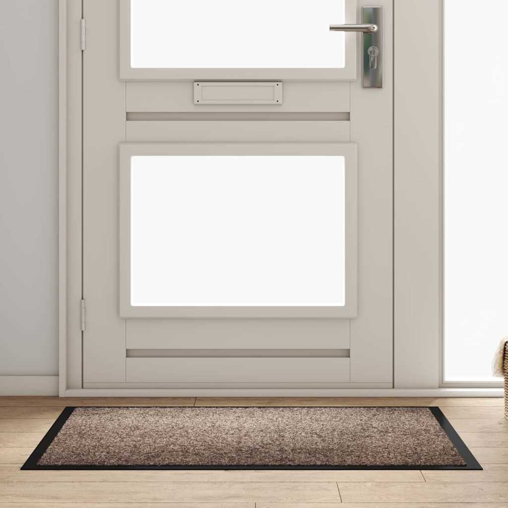 Dørmåtte Beige 60 x 40 x 1.2 cm Teddy Stof billede