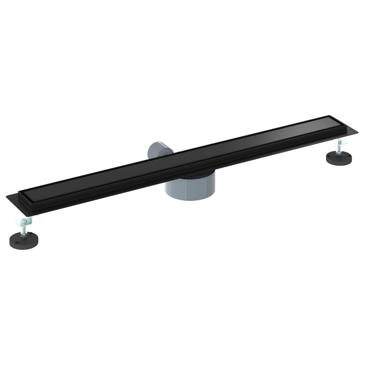 Bruserafløb 2-i-1 med 360° Siphon Sort 80 cm Rustfrit Stål 304