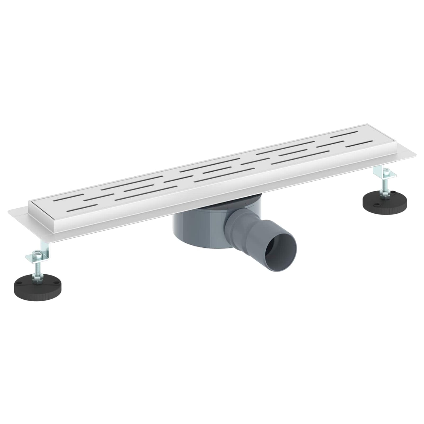 Bruseafløb Linje Design med 360° Siphon Sølv 50 cm