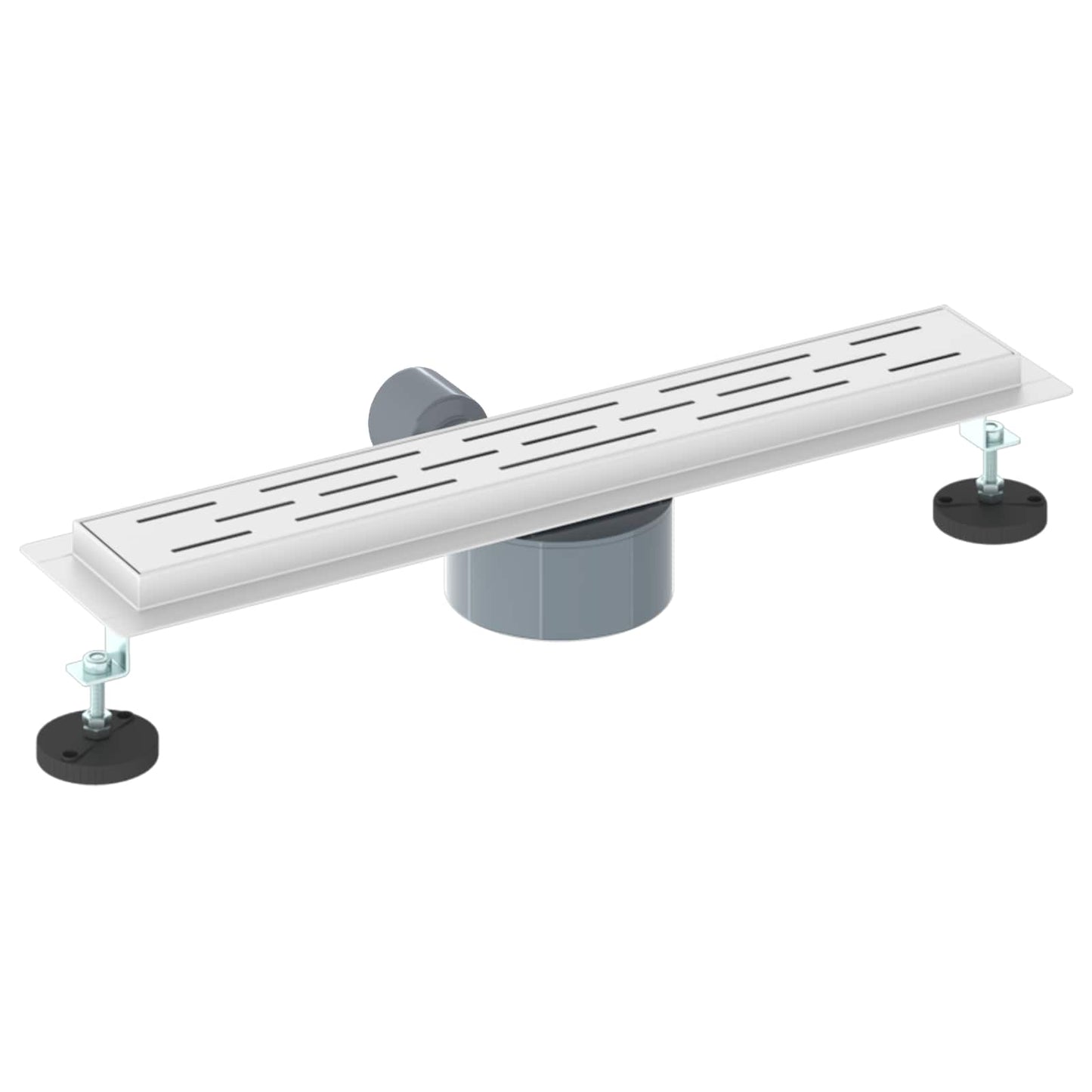 Bruseafløb Linje Design med 360° Siphon Sølv 50 cm