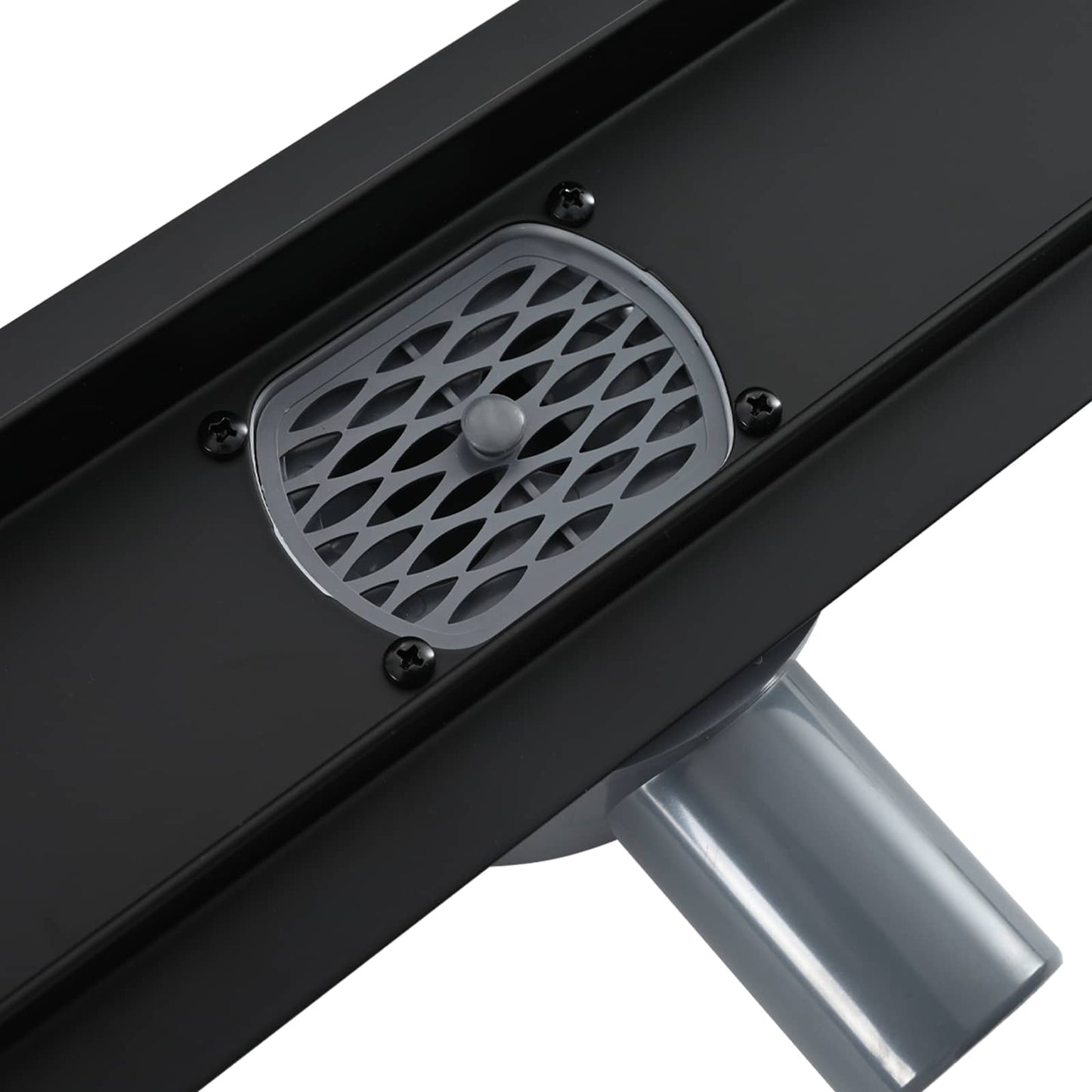 Bruserafløb 2-i-1 med 360° Siphon Sort 90 cm Rustfrit Stål 304