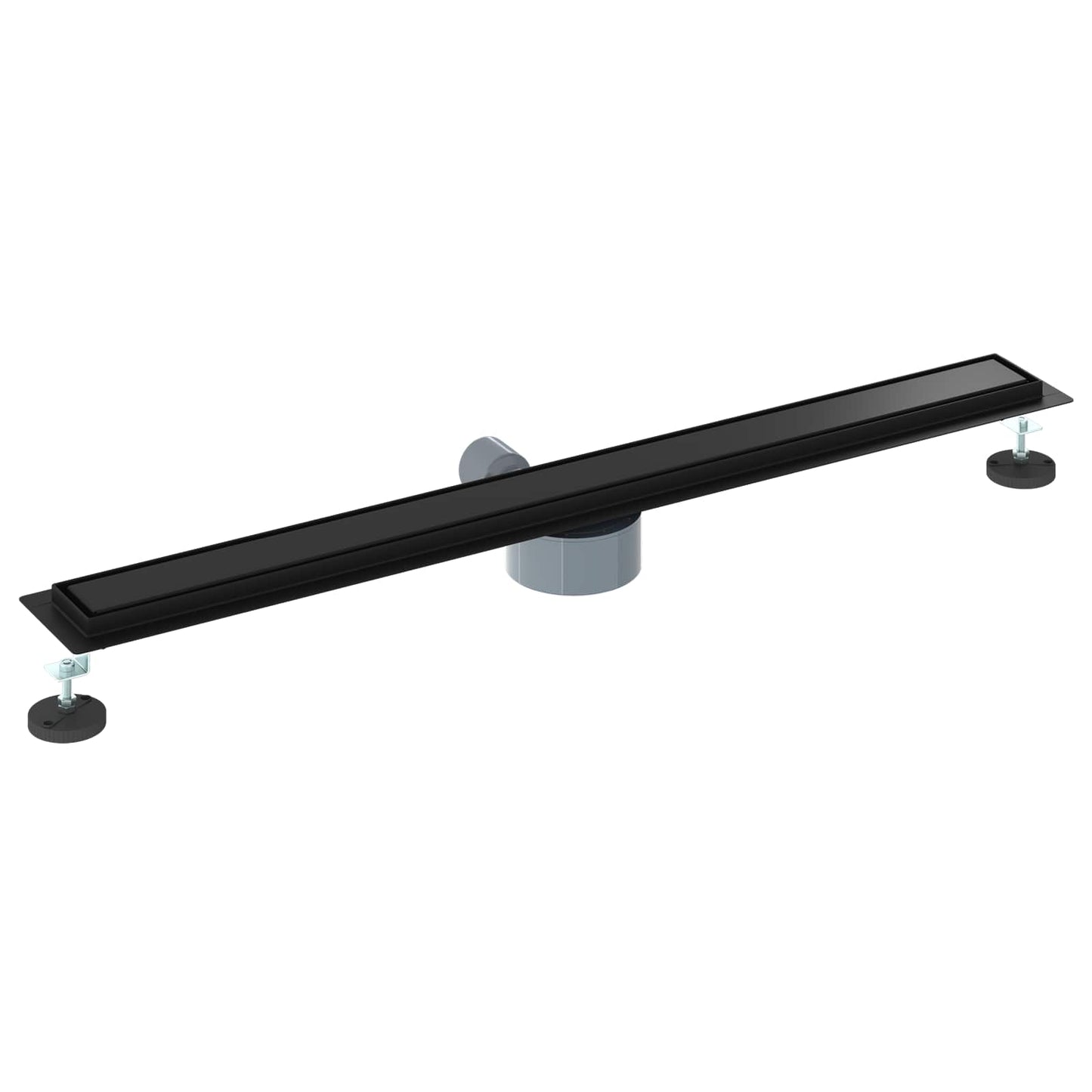 Bruserafløb 2-i-1 med 360° Siphon Sort 90 cm Rustfrit Stål 304