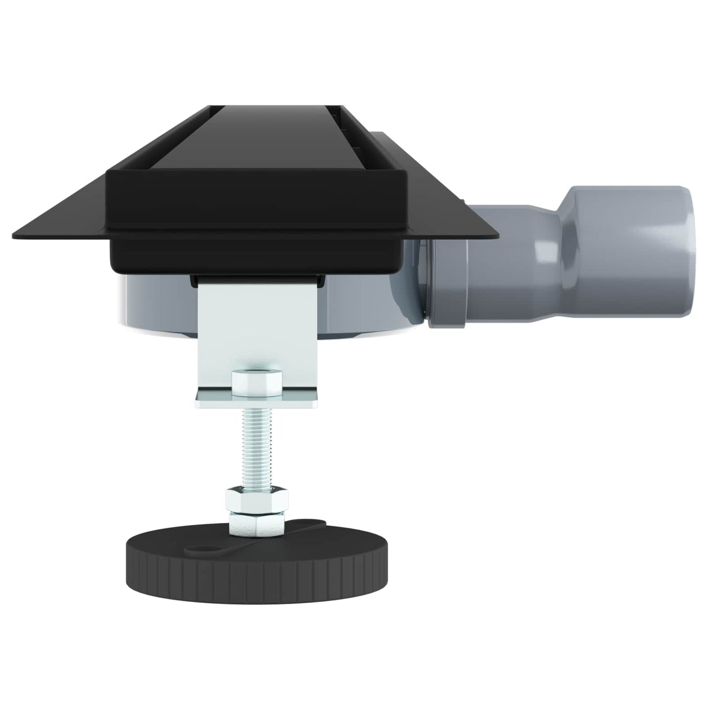 Bruserafløb 2-i-1 med 360° Siphon Sort 90 cm Rustfrit Stål 304