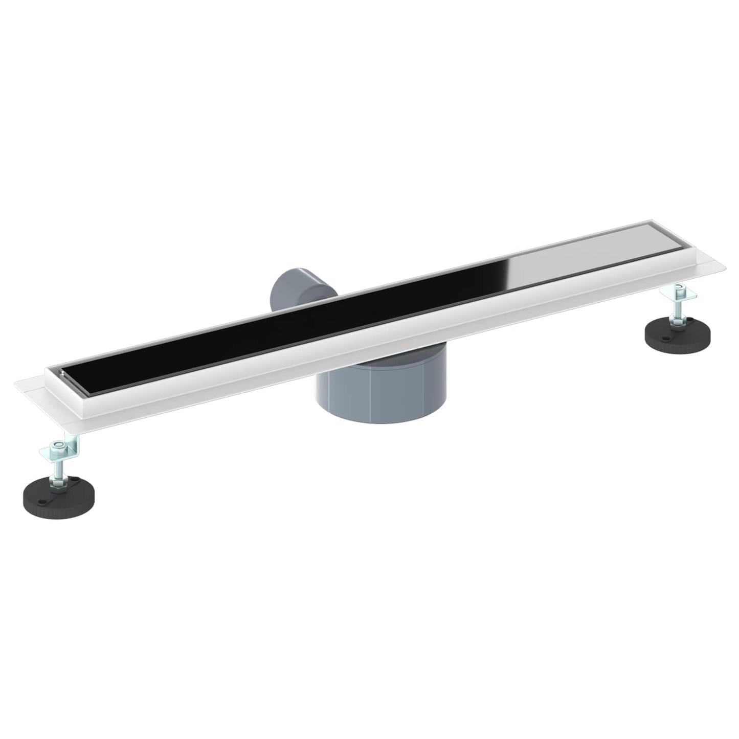 Bruseafløb Glasdæksel med 360° Siphon Sort 60 cm