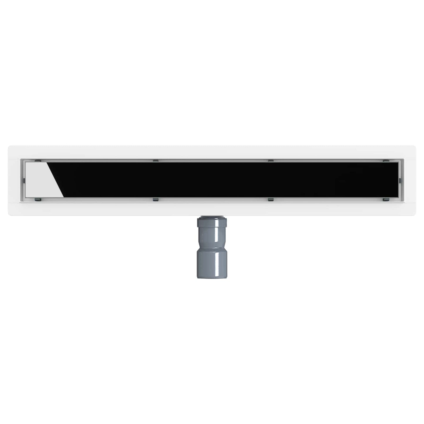 Bruseafløb Glasdæksel med 360° Siphon Sort 60 cm