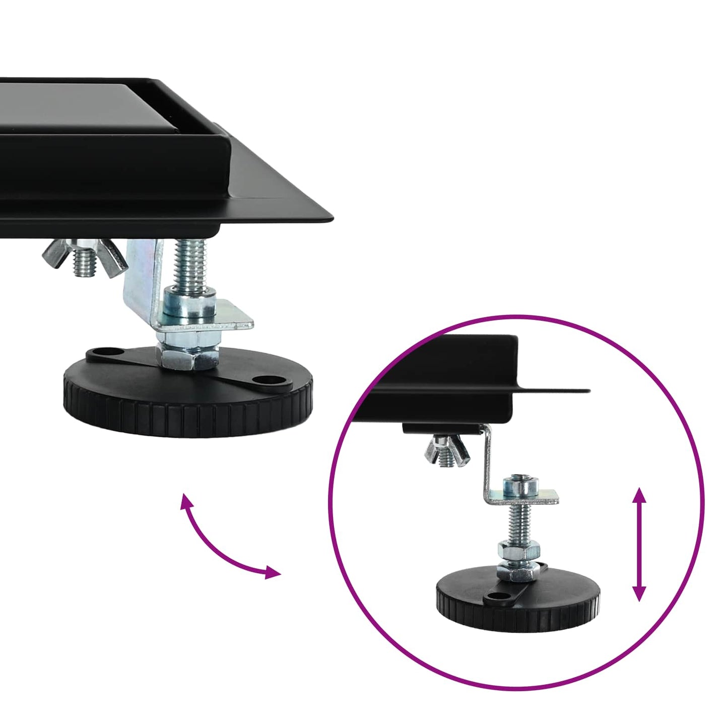Bruserafløb 2-i-1 med 360° Siphon Sort 60 cm Rustfrit Stål 304