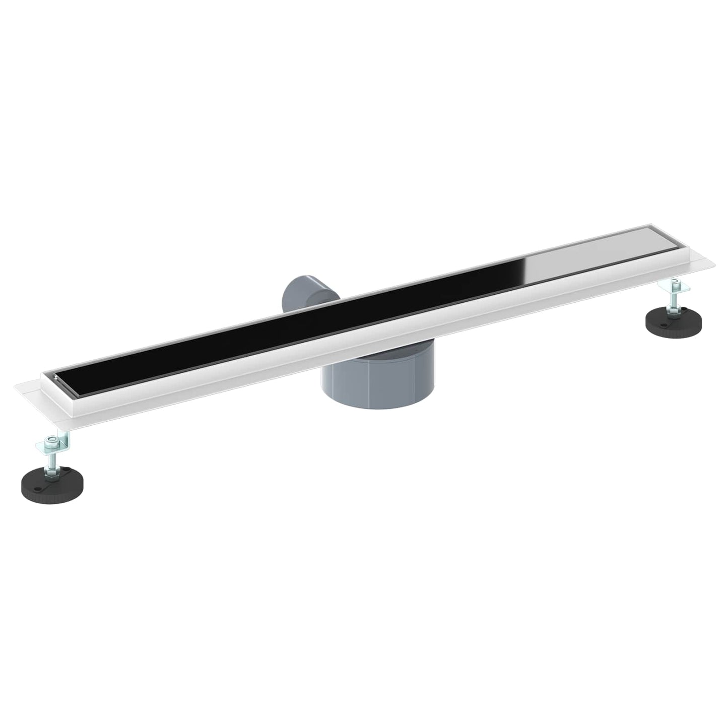 Bruseafløb Glasdæksel med 360° Siphon Sort 70 cm