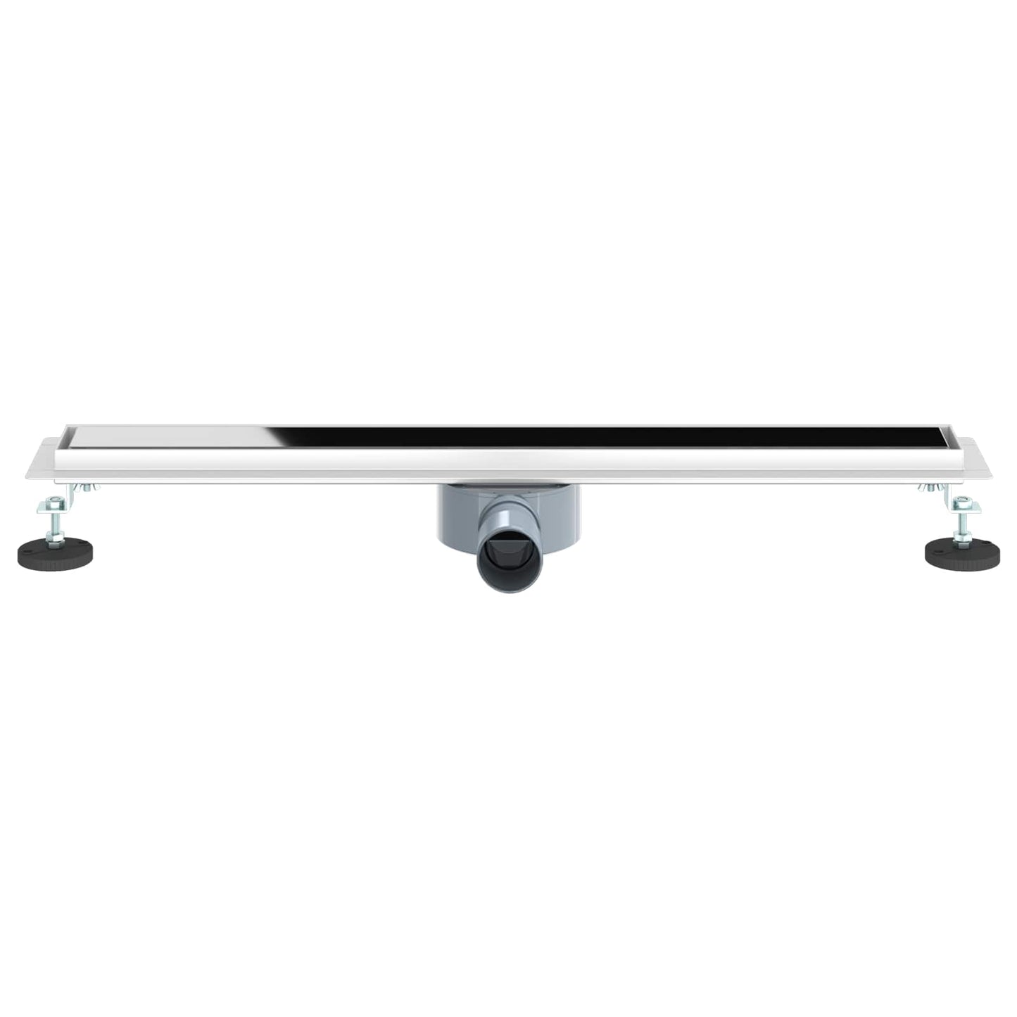 Bruseafløb Glasdæksel med 360° Siphon Sort 70 cm