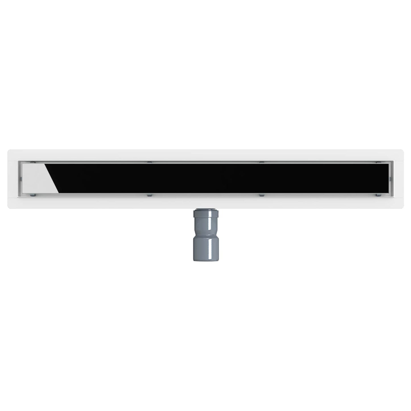 Bruseafløb Glasdæksel med 360° Siphon Sort 70 cm