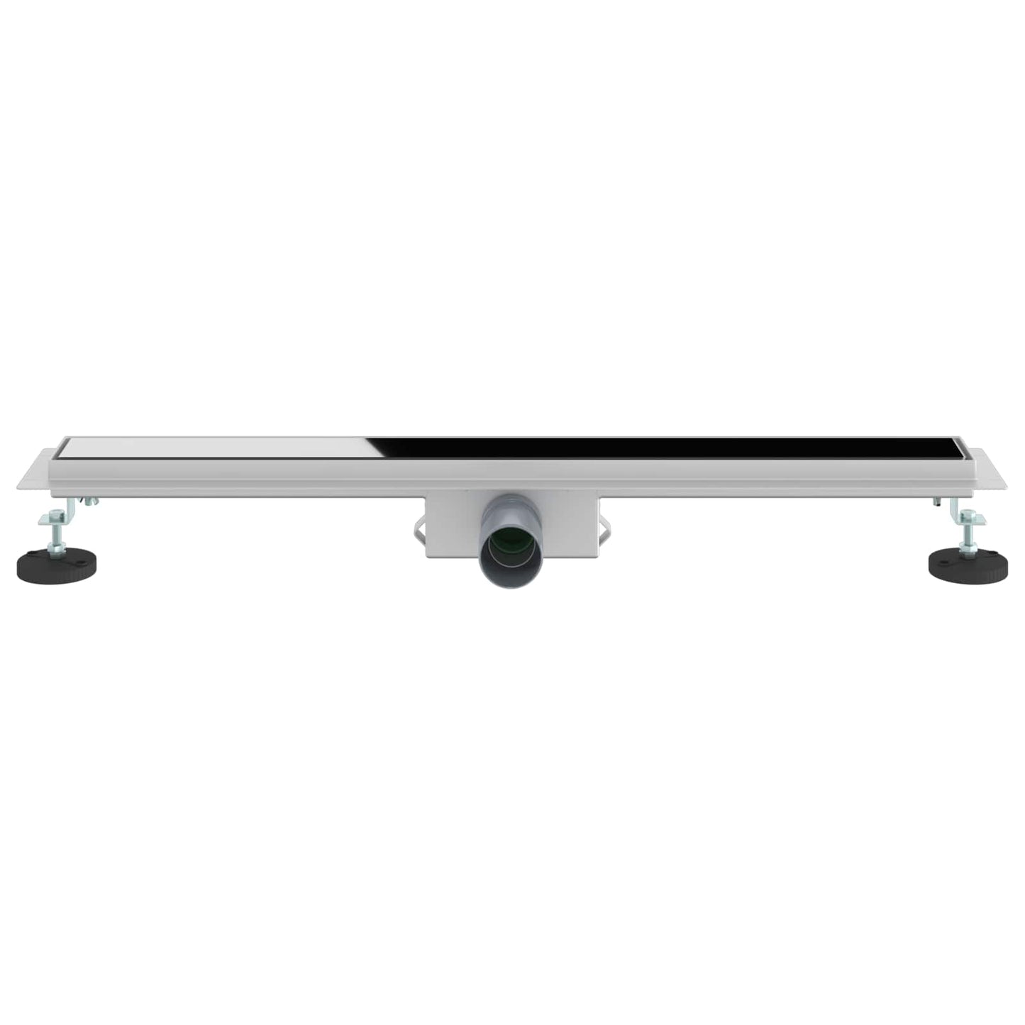 Bruserafløb med glaslåg Sort 80 cm Rustfrit Stål 304