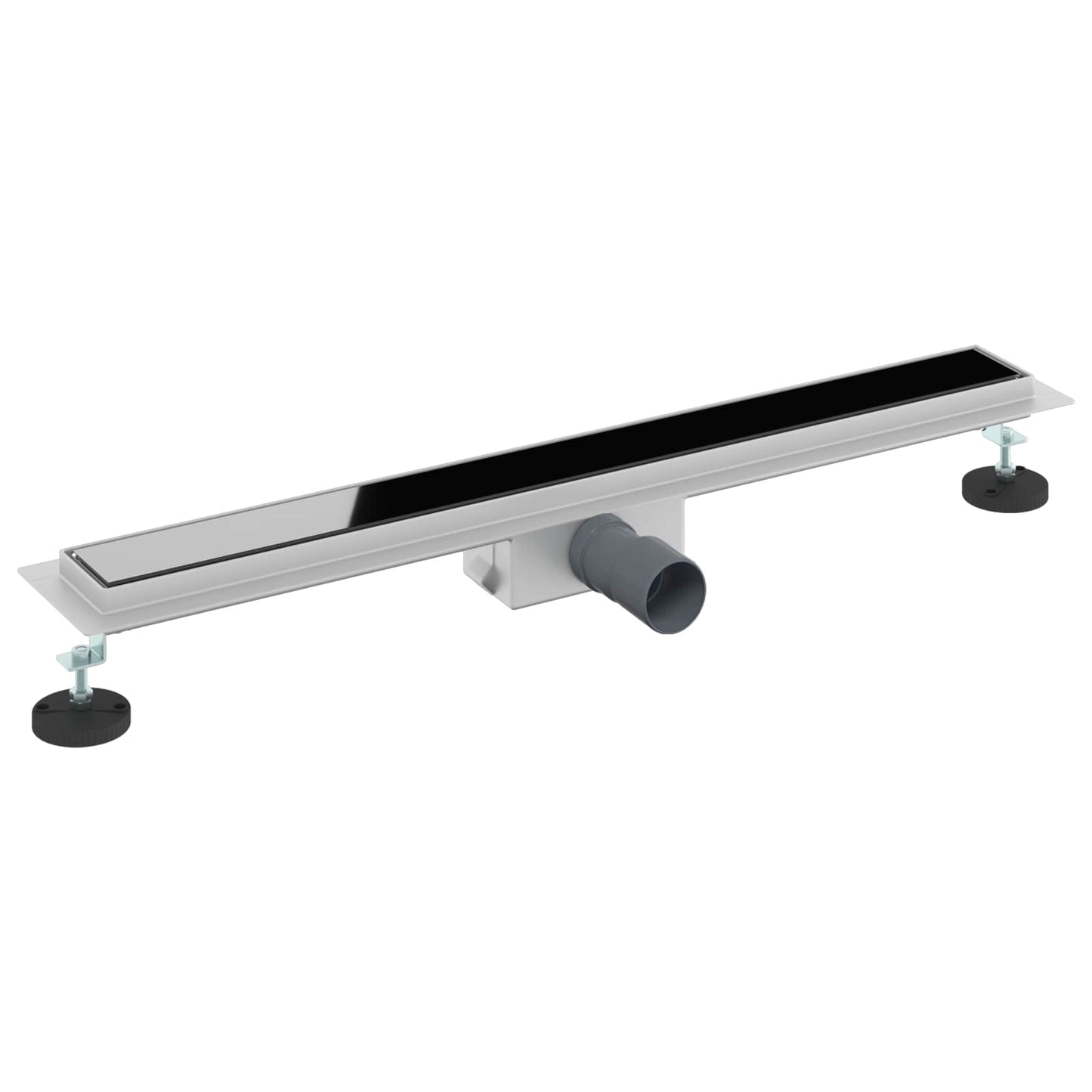 Bruserafløb med glaslåg Sort 70 cm Rustfrit Stål 304