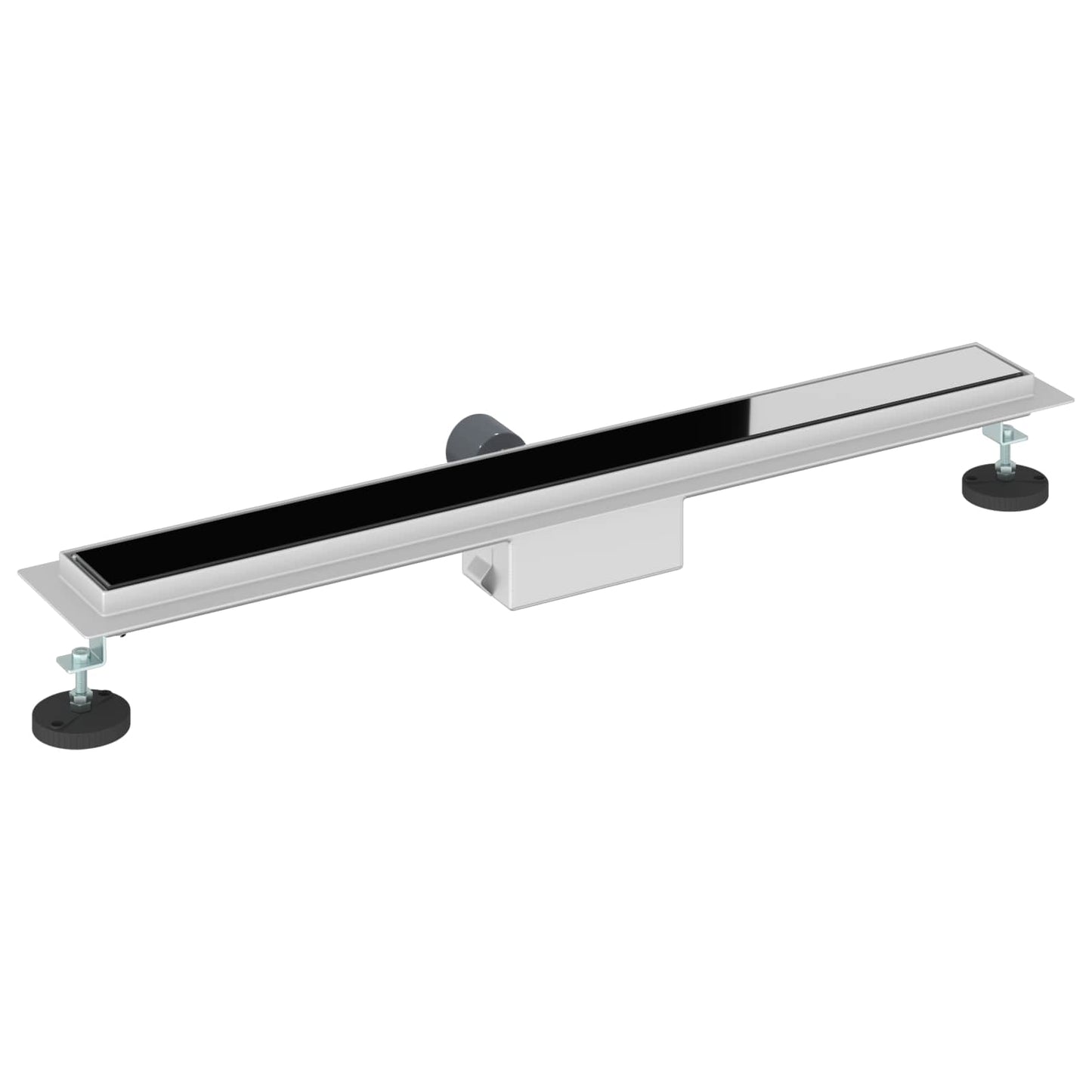 Bruserafløb med glaslåg Sort 70 cm Rustfrit Stål 304