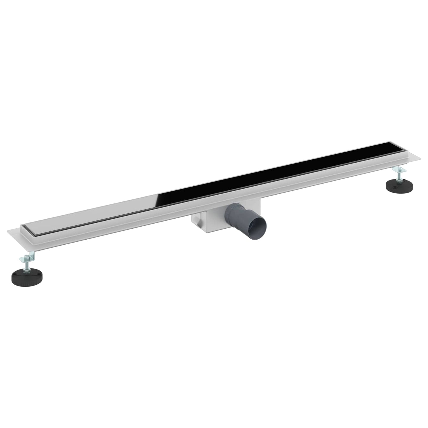 Bruserafløb med glaslåg Sort 100 cm Rustfrit Stål 304