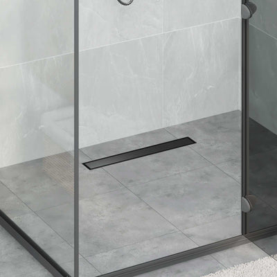 Bruserafløb 2-i-1 med 360° Siphon Sort 50 cm Rustfrit Stål 304