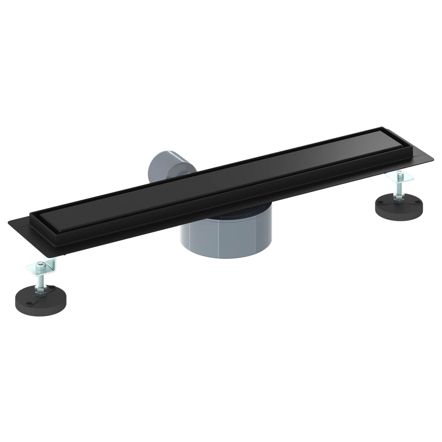 Bruserafløb 2-i-1 med 360° Siphon Sort 50 cm Rustfrit Stål 304