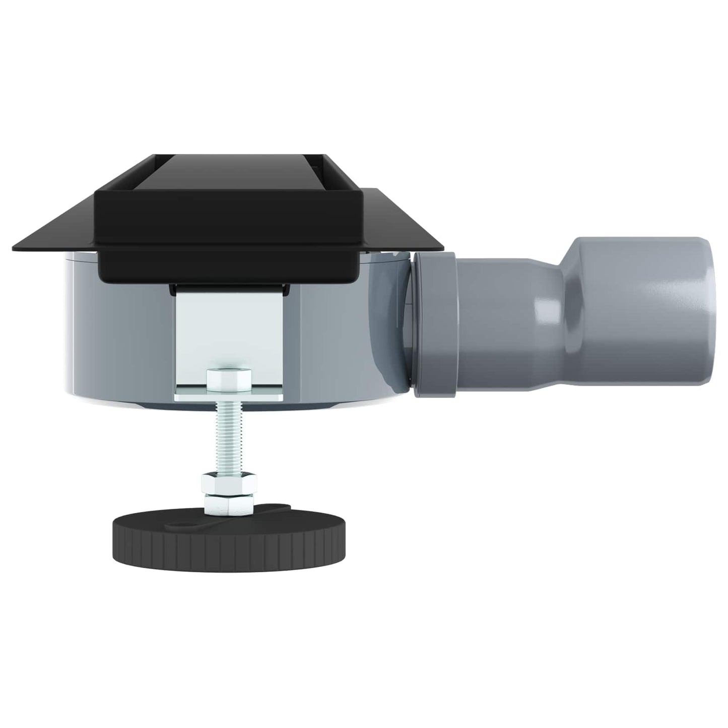 Bruserafløb 2-i-1 med 360° Siphon Sort 50 cm Rustfrit Stål 304