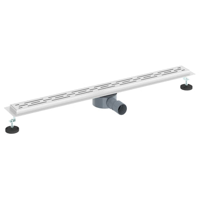 Bruseafløb Glasdæksel med 360° Siphon Sølv 90 cm