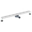 Bruseafløb Linje Design med 360° Siphon Sølv 90 cm