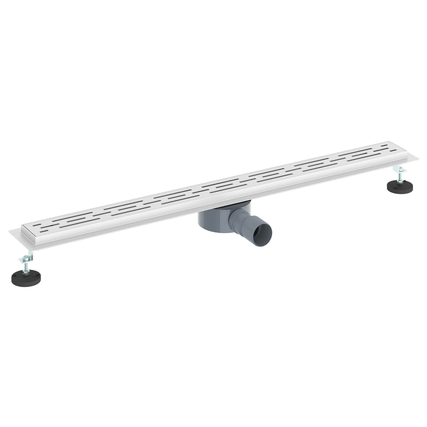 Bruseafløb Linje Design med 360° Siphon Sølv 90 cm
