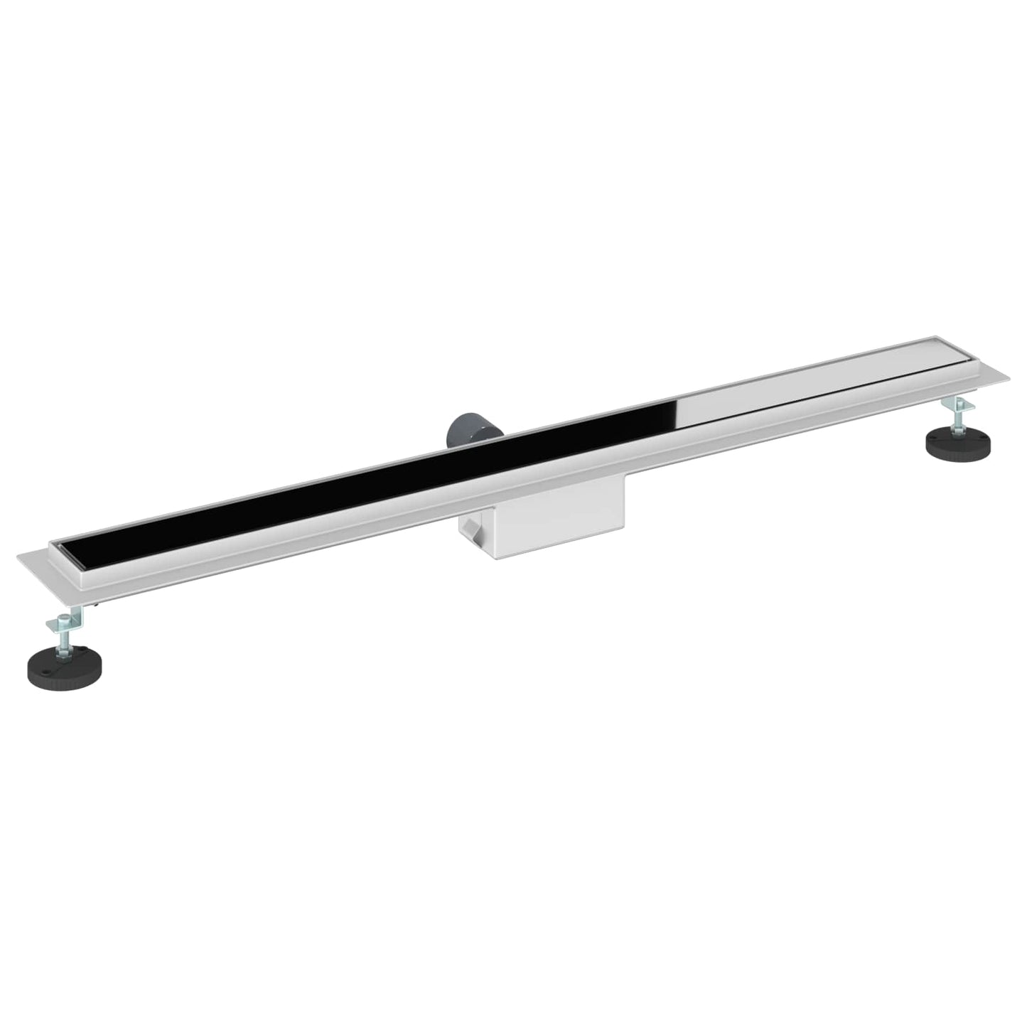 Bruserafløb med glaslåg Sort 90 cm Rustfrit Stål 304