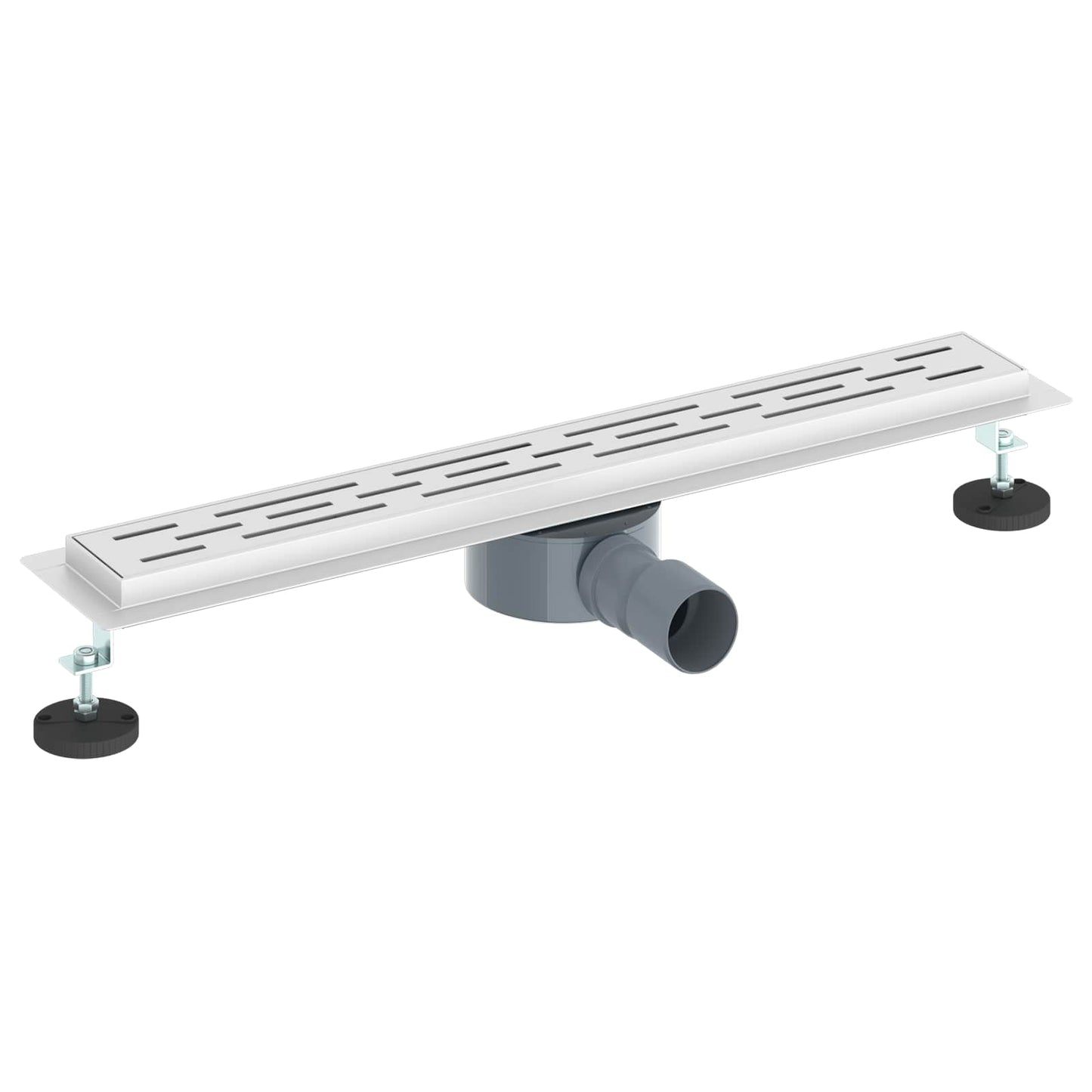 Bruseafløb Linje Design med 360° Siphon Sølv 60 cm