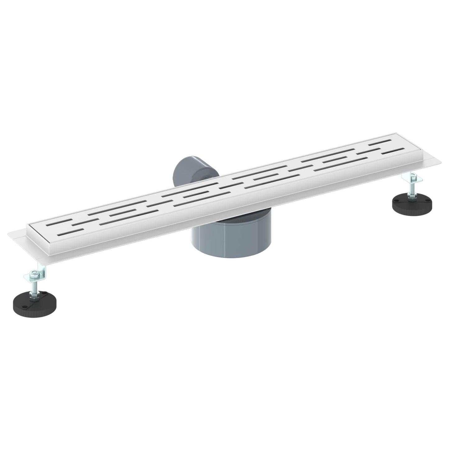 Bruseafløb Linje Design med 360° Siphon Sølv 60 cm