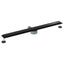 Bruserafløb 2-i-1 med 360° Siphon Sort 100 cm Rustfrit Stål 304