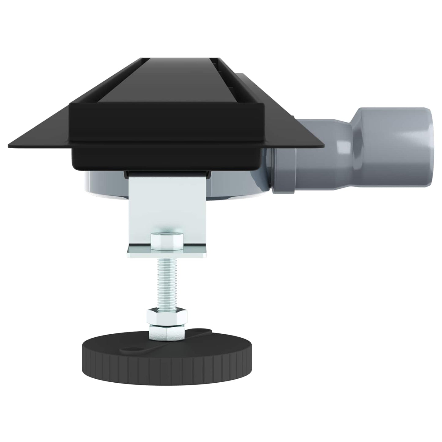 Bruserafløb 2-i-1 med 360° Siphon Sort 100 cm Rustfrit Stål 304