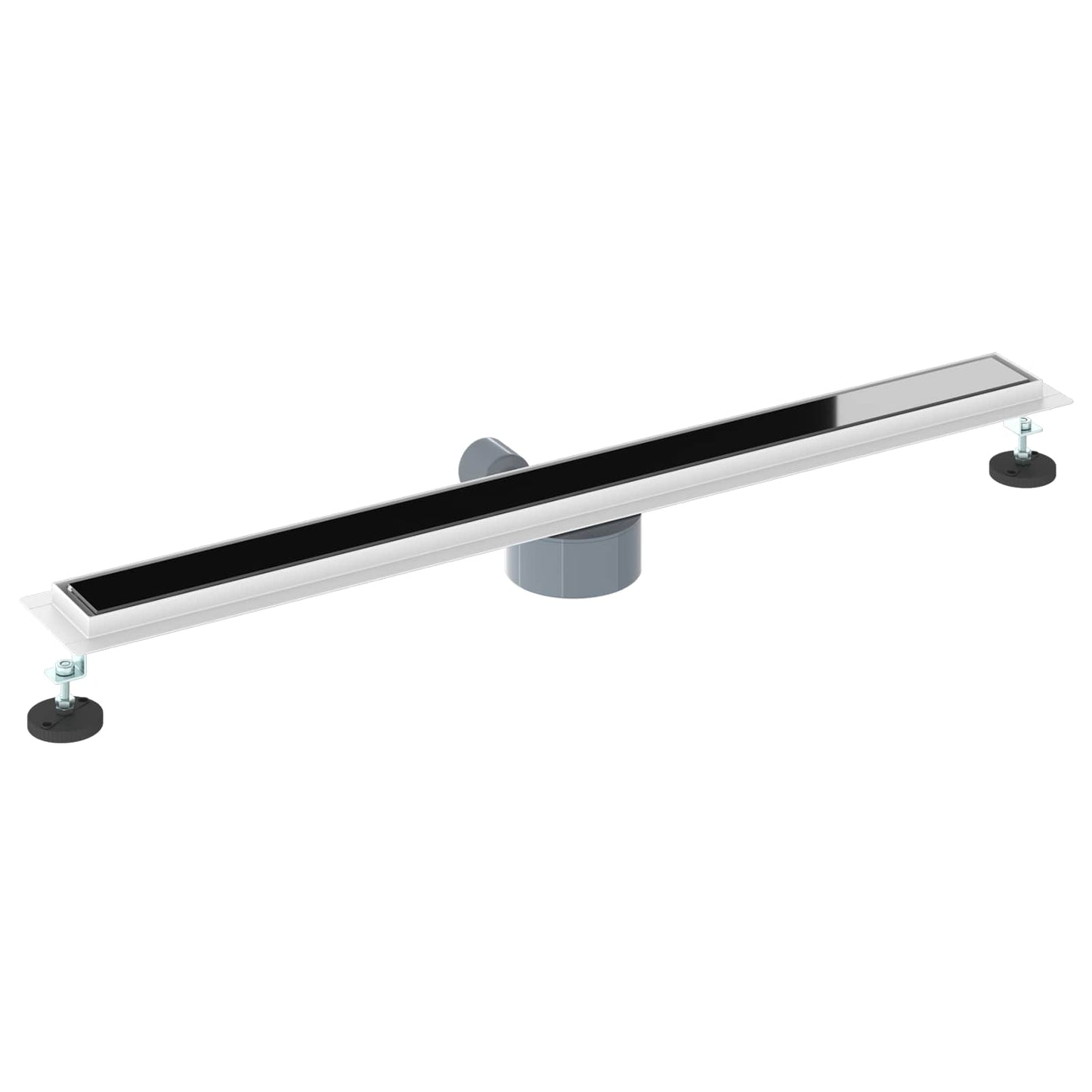 Bruseafløb Glasdæksel med 360° Siphon Sort 90 cm