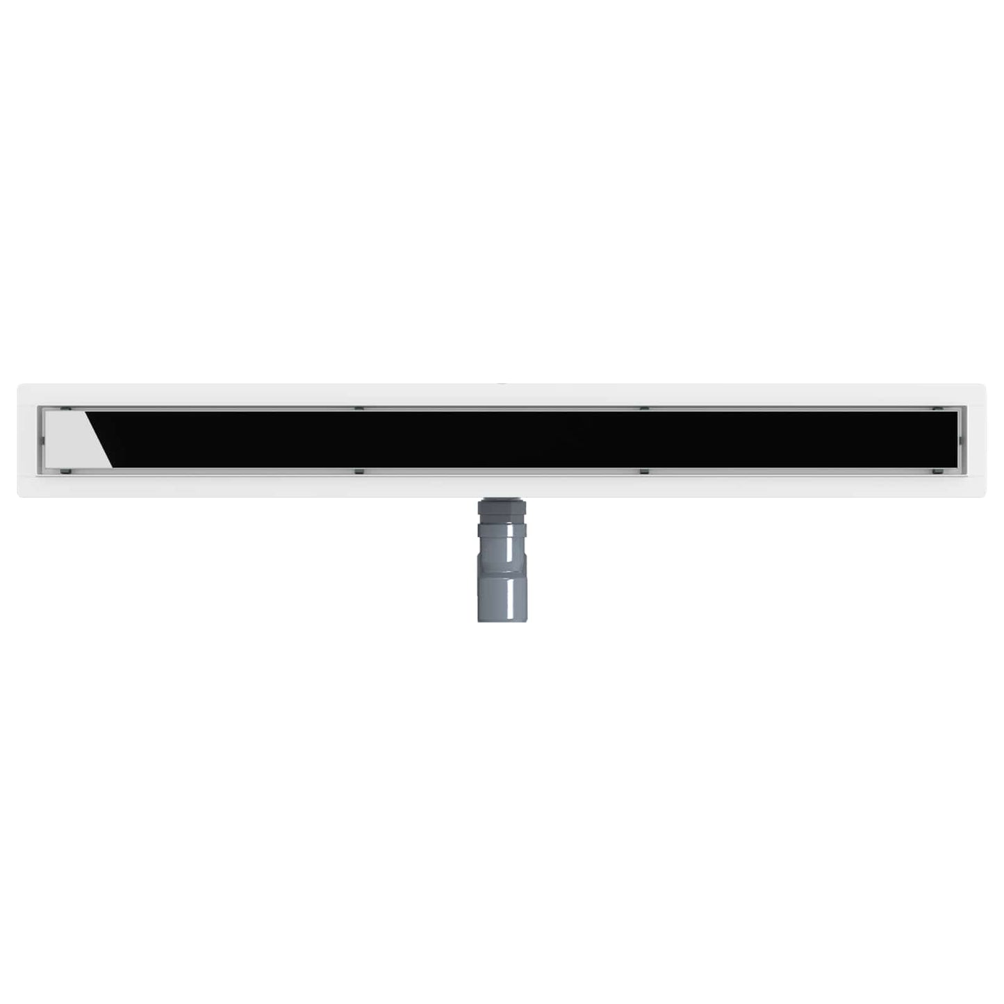 Bruseafløb Glasdæksel med 360° Siphon Sort 90 cm