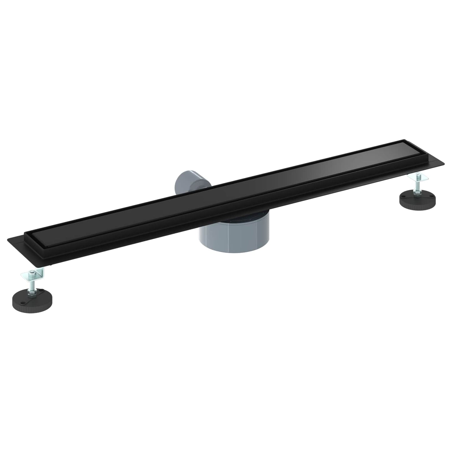 Bruserafløb 2-i-1 med 360° Siphon Sort 70 cm Rustfrit Stål 304