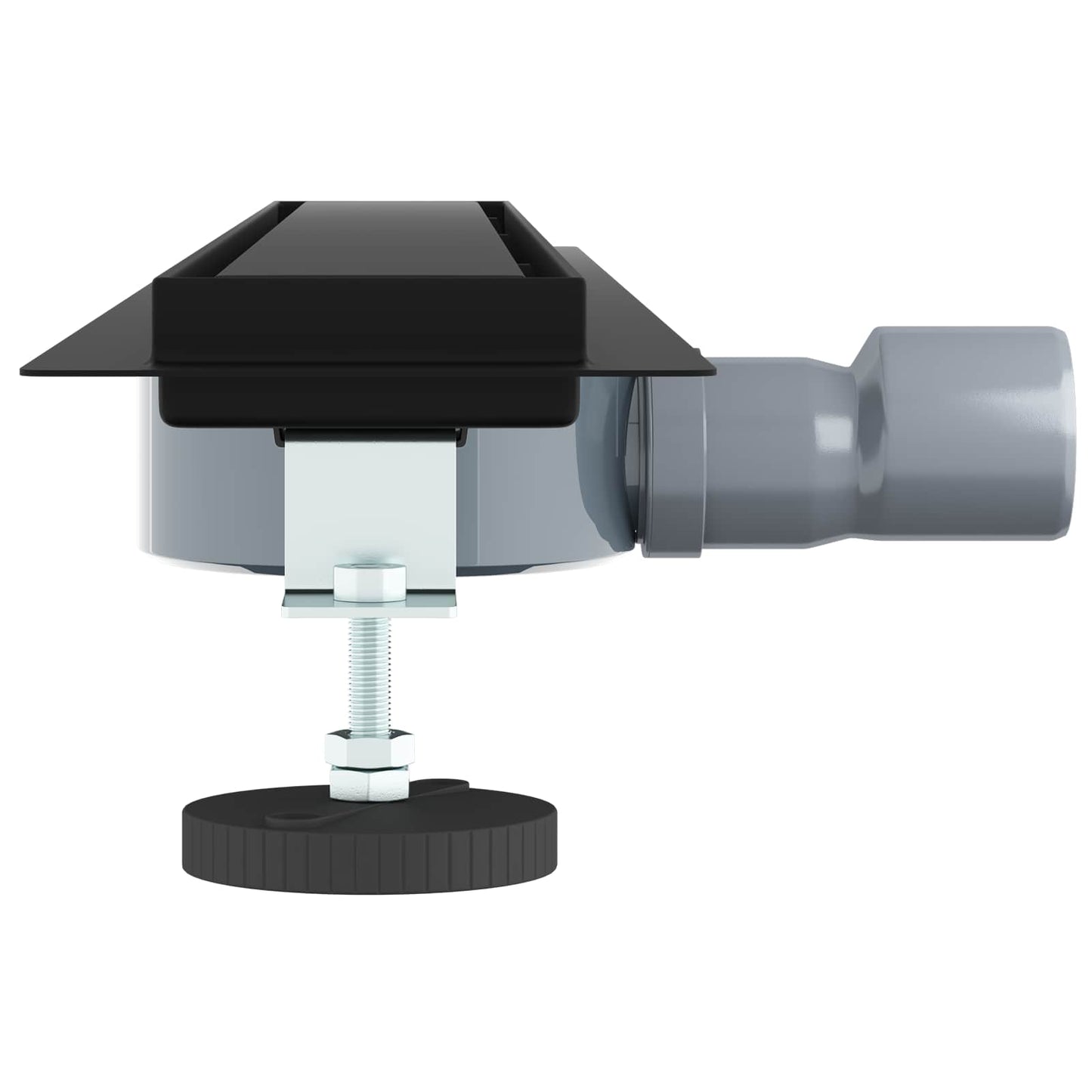 Bruserafløb 2-i-1 med 360° Siphon Sort 70 cm Rustfrit Stål 304