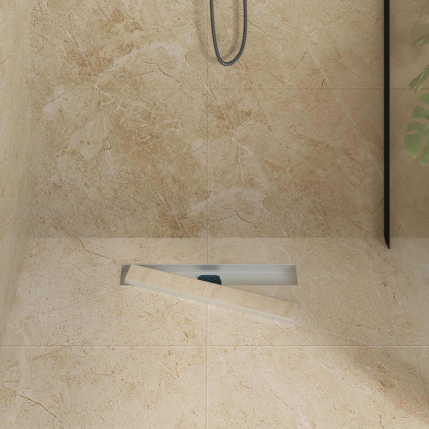 Bruserafløb 2-i-1 med 360° Siphon Sølv 54 x 11 x 9,5 cm
