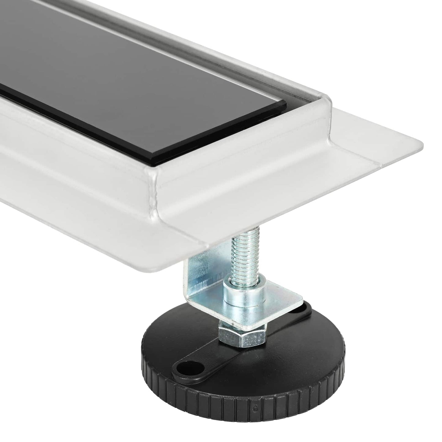 Bruserafløb med glaslåg Sort 60 cm Rustfrit Stål 304