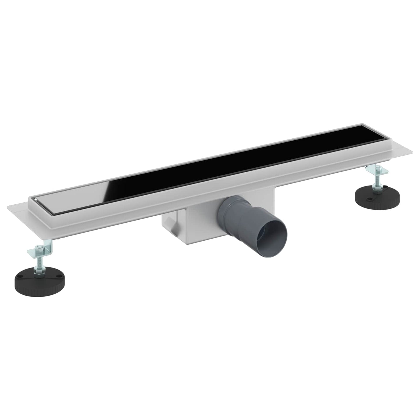 Bruserafløb med glaslåg Sort 60 cm Rustfrit Stål 304